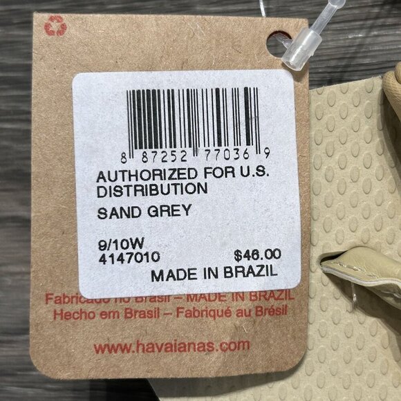 Havaianas Size 9/10 NWT St. Tropez Classic Sandals Sand Grey Beige Neutral Thong - Picture 5 of 7